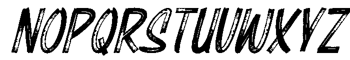 Rougher Oblique Font UPPERCASE