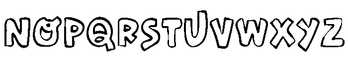 Roughline Outline Font LOWERCASE