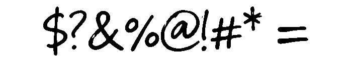 Roughly Yours Rough Font OTHER CHARS