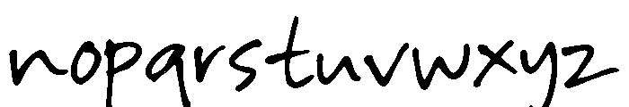 Roughly Yours Rough Font LOWERCASE