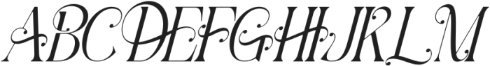 Romantic Aesthetic Regular Italic otf (400) Font UPPERCASE