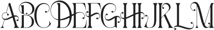Romantic Aesthetic Regular otf (400) Font UPPERCASE