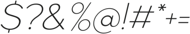 Romela Italic Thin otf (100) Font OTHER CHARS