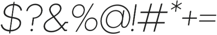 Rothek ExtraLight Italic otf (200) Font OTHER CHARS