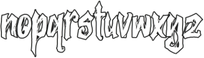 Rotten Spirits Outline otf (400) Font LOWERCASE