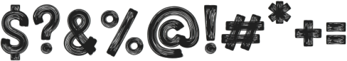 Rough Raw Paint Brush ttf (400) Font OTHER CHARS
