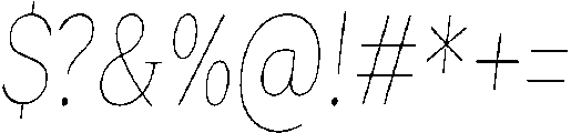 Roxetto Thin Condensed Slanted otf (100) Font OTHER CHARS