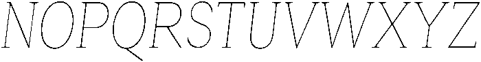 Roxetto Thin Condensed Slanted otf (100) Font UPPERCASE