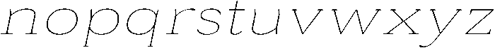 Roxetto Thin Expanded Slanted otf (100) Font LOWERCASE