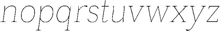 Roxetto Thin Semi Condensed Slanted otf (100) Font LOWERCASE