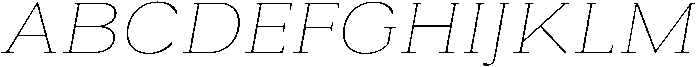 Roxetto Thin Semi Expanded Slanted otf (100) Font UPPERCASE