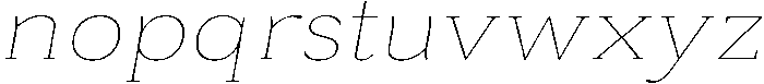 Roxetto Thin Semi Expanded Slanted otf (100) Font LOWERCASE