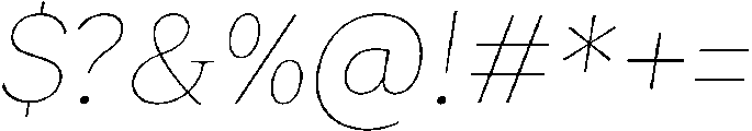 Roxetto Thin Slanted otf (100) Font OTHER CHARS