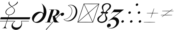 Rosart and Fleisch Hi Res Alchemy Italic Font OTHER CHARS