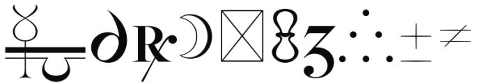 Rosart and Fleisch Hi Res Alchemy Font OTHER CHARS