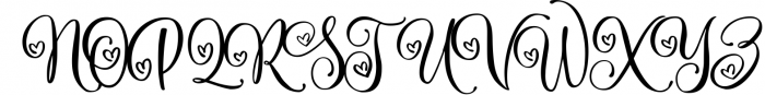 Romantic Heart Script Font Font UPPERCASE