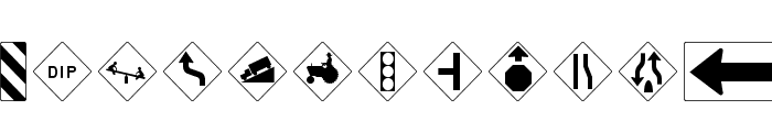 Road Warning Sign Medium Font UPPERCASE