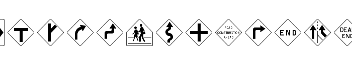 Road Warning Sign Medium Font LOWERCASE