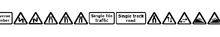RoadCautionSignsUKPart1 Font UPPERCASE