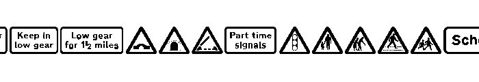 RoadCautionSignsUKPart1 Font UPPERCASE