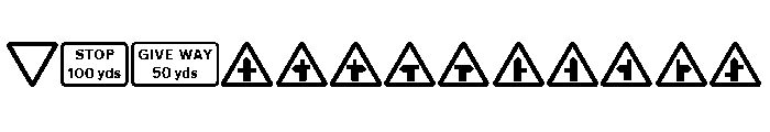 RoadCautionSignsUKPart1 FONT