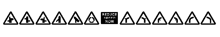 RoadCautionSignsUKPart1 Font LOWERCASE