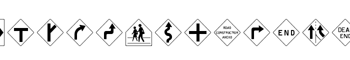 RoadWarningSign Font LOWERCASE