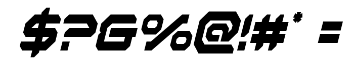 Robotaur Condensed Italic Font OTHER CHARS
