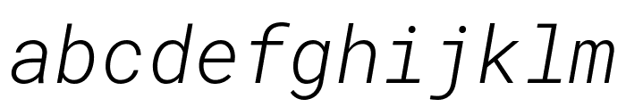 Roboto Mono Light Italic Font LOWERCASE