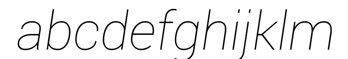 Roboto Thin Italic Font LOWERCASE