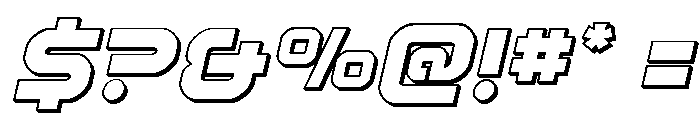 Rocket Command 3D Italic Font OTHER CHARS