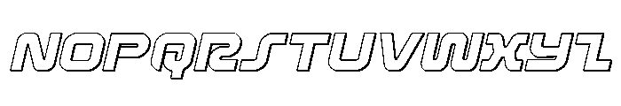 Rocket Command 3D Italic Font LOWERCASE
