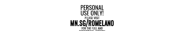 Romelano Bold PERSONAL USE Bold Font OTHER CHARS