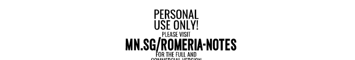 Romeria Notes PERSONAL USE Regular Font OTHER CHARS