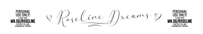 Roseline Dreams PERSONAL USE Regular Font OTHER CHARS