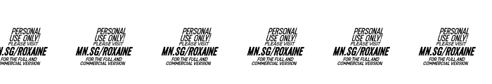 Roxaine Serif PERSONAL USE Italic Font OTHER CHARS