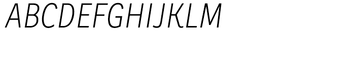Ronnia Condensed Thin Italic Font UPPERCASE