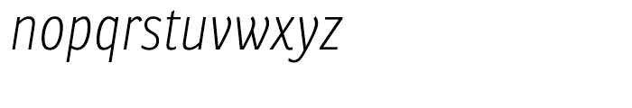Ronnia Condensed Thin Italic Font LOWERCASE