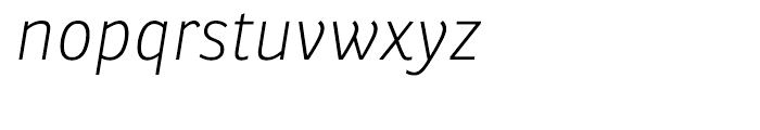 Ronnia Thin Italic Font LOWERCASE