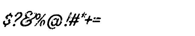 Roadscript Rough Font OTHER CHARS