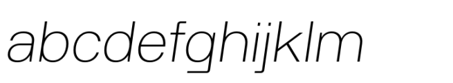 Rodley Thin Italic Font LOWERCASE