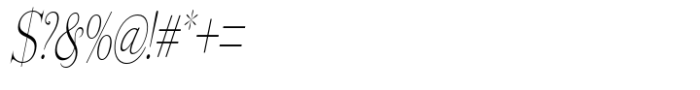 Rogersa Extra Light Condensed Slant Font OTHER CHARS