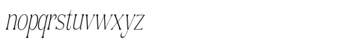 Rogersa Extra Light Condensed Slant Font LOWERCASE