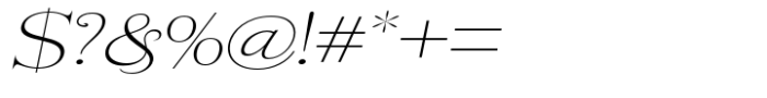 Rogersa Extra Light Expanded Slant Font OTHER CHARS