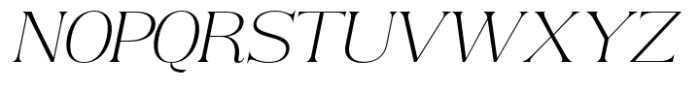 Rogersa Extra Light Semi Expanded Slant Font UPPERCASE