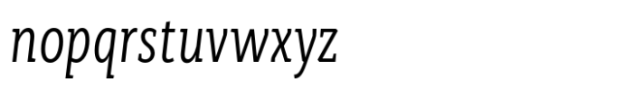 RoglianoPro Condensed Light Italic Font LOWERCASE