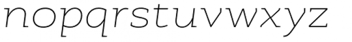 RoglianoPro Expanded Thin Italic Font LOWERCASE