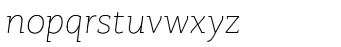 RoglianoPro Normal Thin Italic Font LOWERCASE