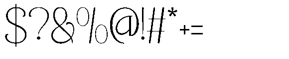 Roilega Thin Font OTHER CHARS