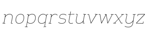Romkhwan Thin Italic Font LOWERCASE